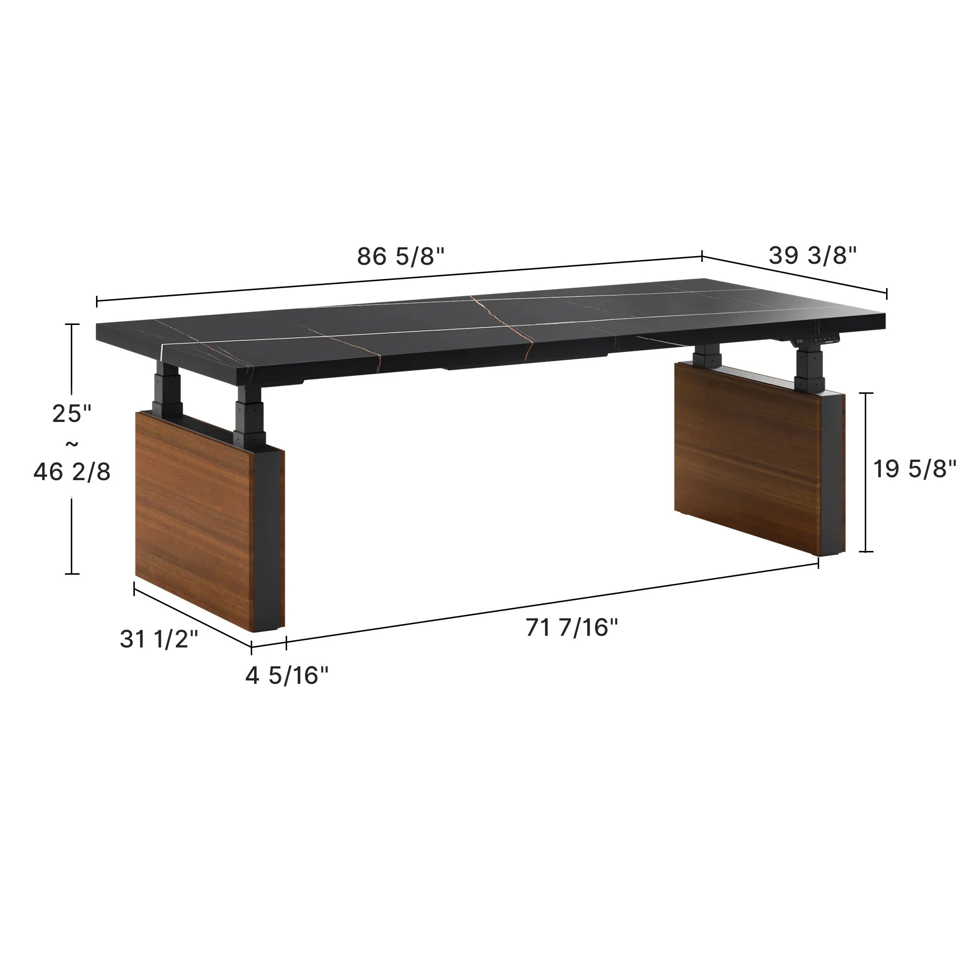 Zen Pro Executive Standing Desk - Adjustable Height Electric Standing Desk for Home & Office - Ergonomic Workstation for Productivity & Comfort