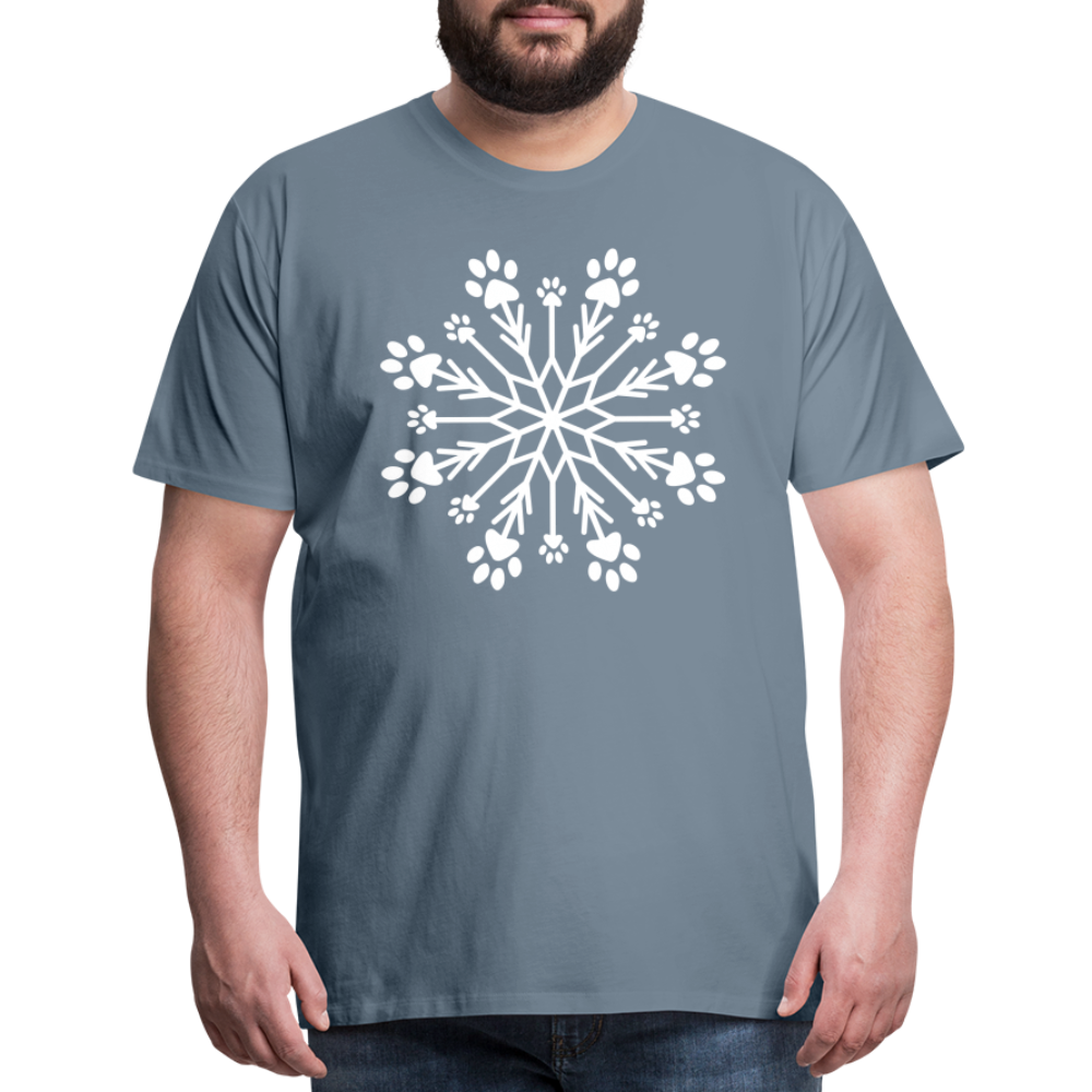 Premium Paw Snowflake Graphic T-Shirt for Men & Women - Soft Cotton Casual Tee for Winter Holidays, Christmas, and Pet Lovers