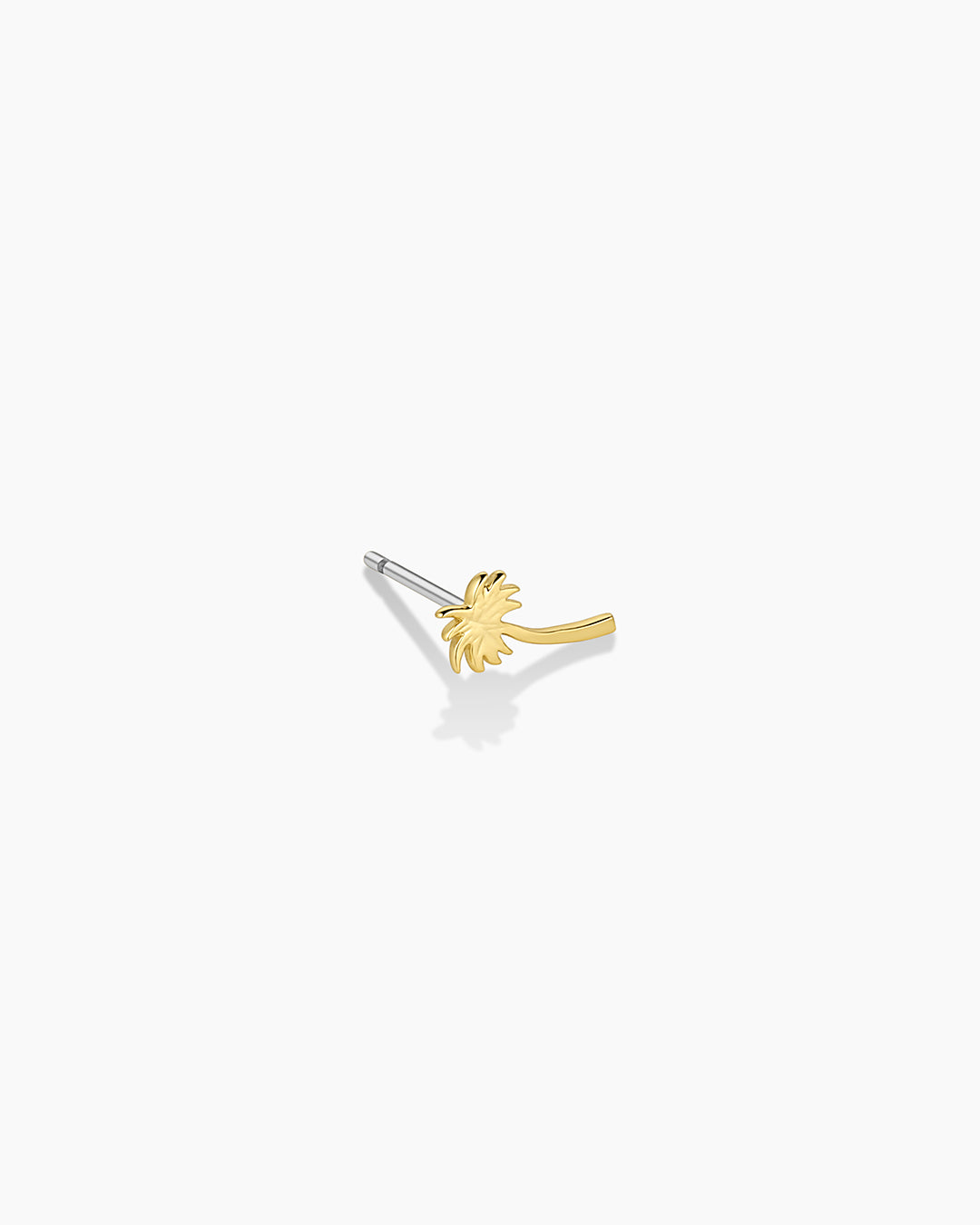 Palm Single Stud Earrings for Women - Minimalist Gold Stud Earrings for Daily Wear - Perfect for Work, Date Night & Casual Outfits