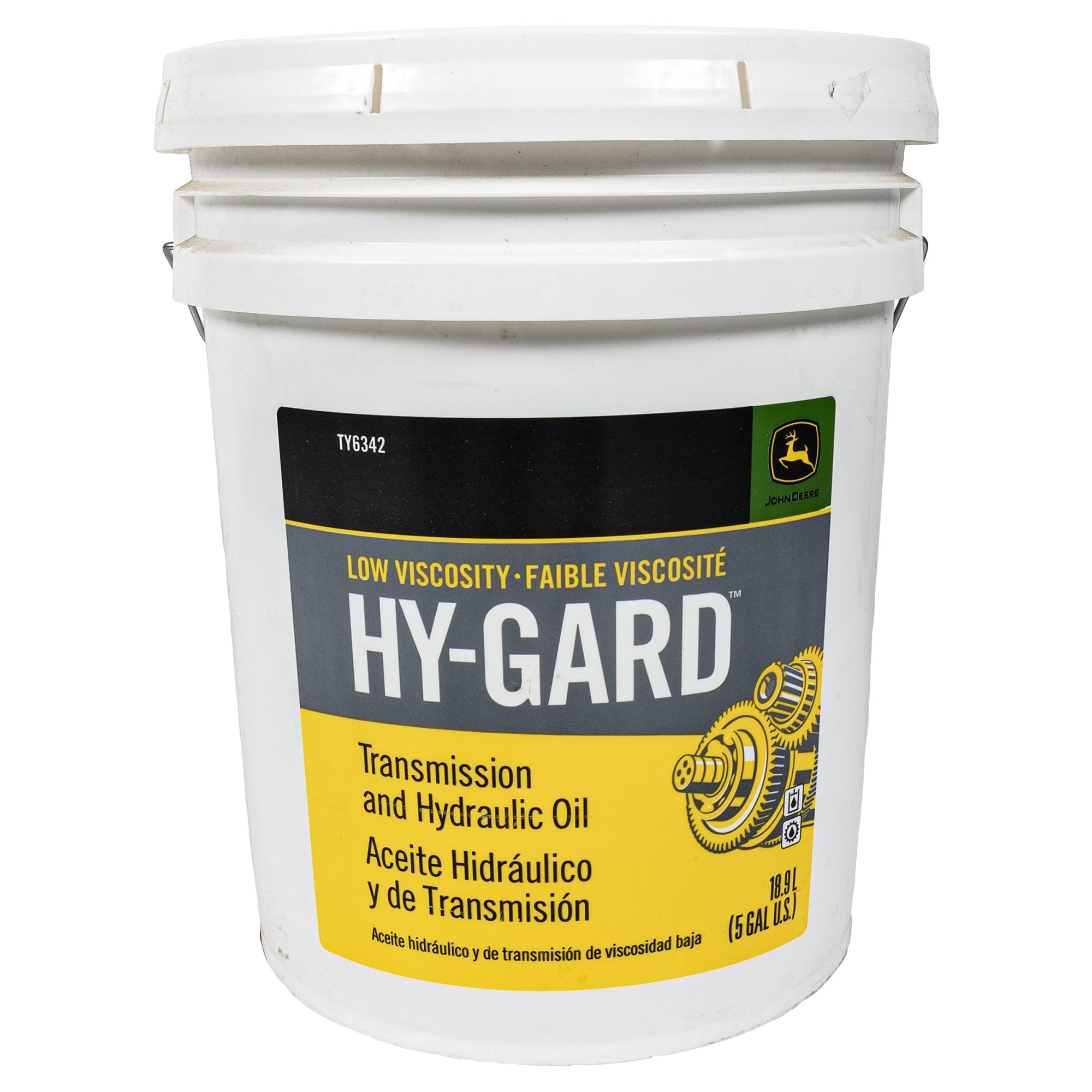 John Deere Low Viscosity Hy-Gard Transmission & Hydraulic Oil - 5 Gallon Bucket (TY6342) for Tractors, Combines & Heavy Equipment Maintenance