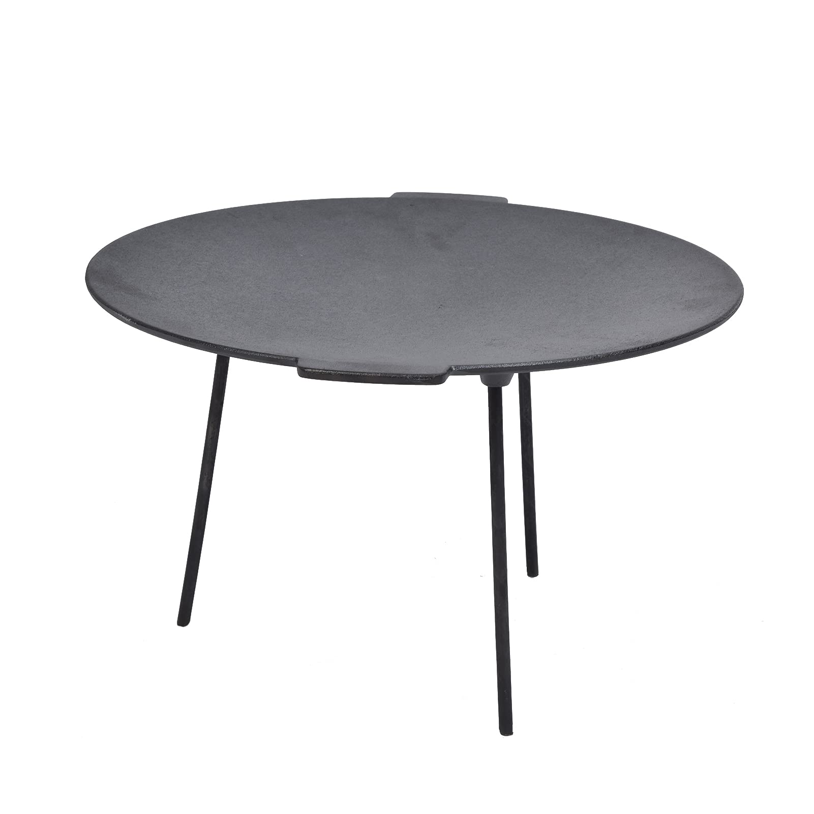Premium Cast Iron Round Griddle Pan with Legs - Heavy Duty Outdoor BBQ Grill for Camping, Backyard Cooking & Picnics - Perfect for Steak, Pancakes & Outdoor Dining