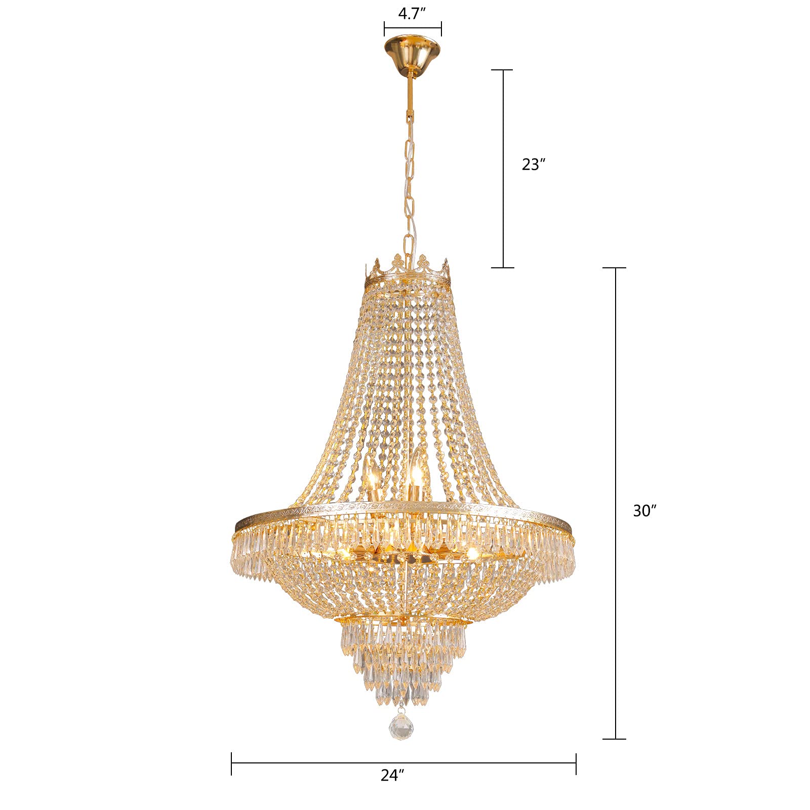 Elegant Crystal Chandelier Lighting Fixture - Luxury Dining Room, Foyer, Entryway & Living Room Ceiling Light | Perfect for Wedding Venues, Luxury Homes & Hotel Decor