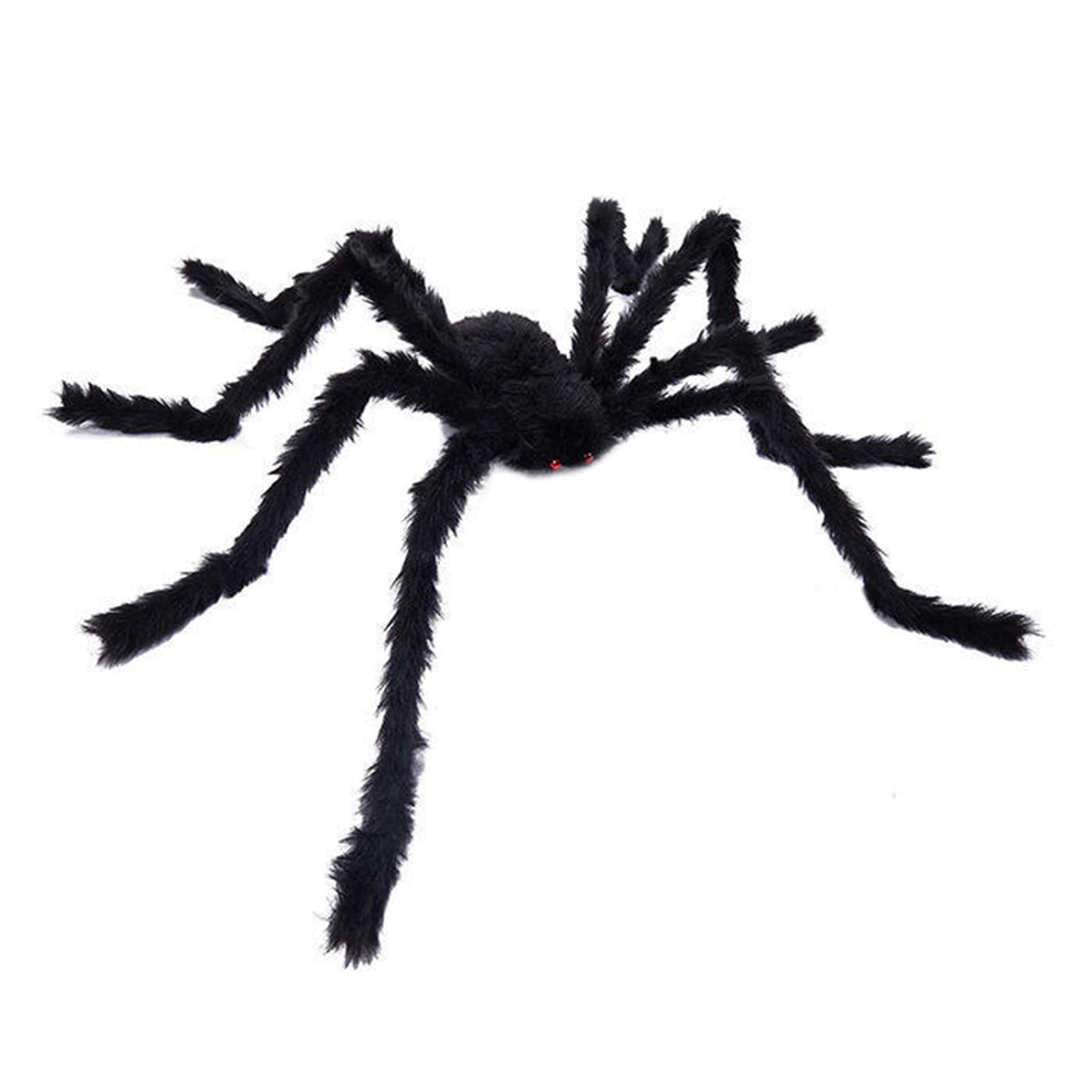 Altsuceser Giant Scary Halloween Spider Decorations (30cm-150cm) - Realistic Hairy Black Spider Props with Red Eyes for Indoor/Outdoor Haunted Houses, Yard & Garden Decor - Perfect for Halloween Parties & Spooky Home Decor