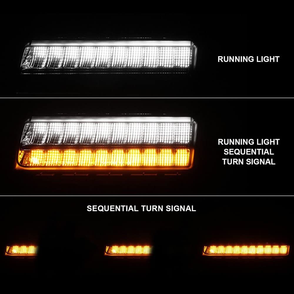 ANZO (511088) LED Side Marker Lights for 2018-2021 Jeep Wrangler & 2020+ Jeep Gladiator - Smoked Lens with Sequential Turn Signal - Off-Road Lighting Upgrade for Enhanced Visibility & Style