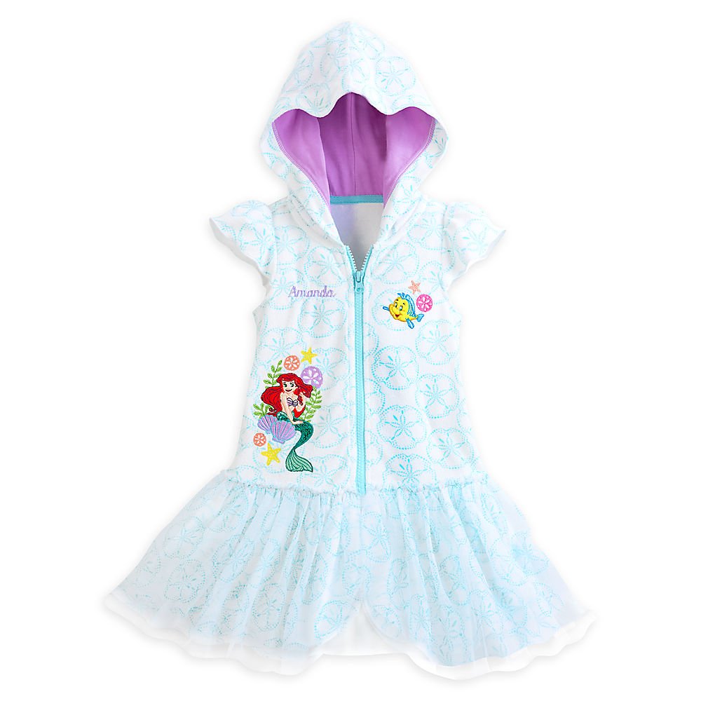 Disney Princess The Little Mermaid Ariel Girls Swimsuit Cover Up - Size 5/6 | Cute Beachwear for Summer Vacation, Pool Party & Water Park Fun