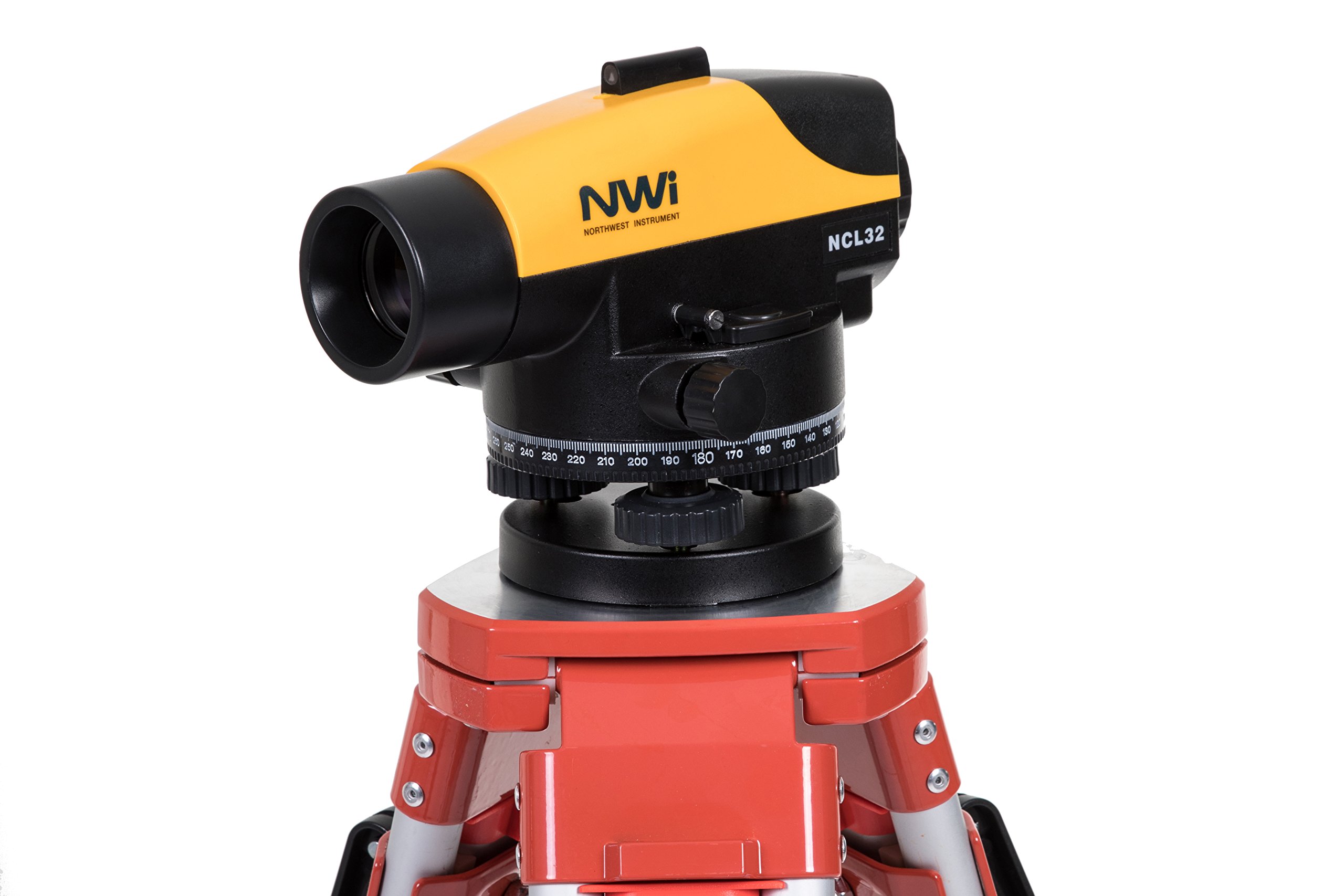 NWI NCLP32 32X Automatic Optical Level Kit with Tripod & Grade Rod - Professional Survey Transit for Land Surveying, Construction Leveling & Engineering Projects - High-Precision Builders Level for Accurate Measurements