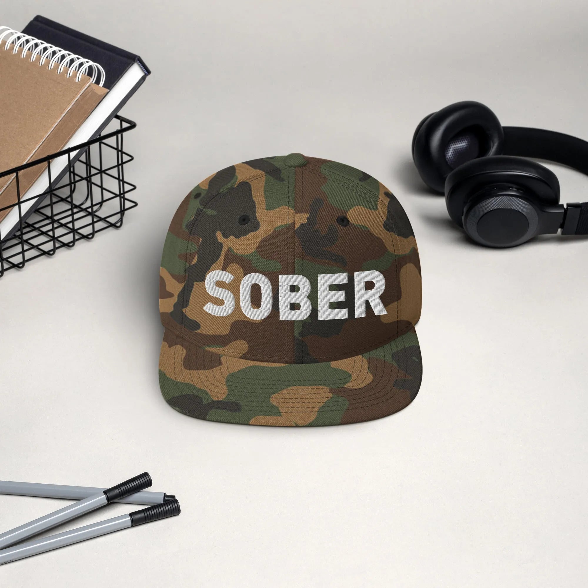 SOBER Embroidered Snapback Hat - Adjustable Dad Hat for Men & Women - Stylish Baseball Cap for Casual Wear, Sports & Outdoor Activities