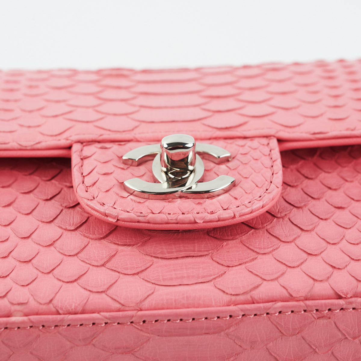 Chanel Python Rectangular Mini Classic Flap Pink Handbag - Luxury Designer Crossbody Bag for Women | Perfect for Evening Parties, Date Nights & Special Occasions
