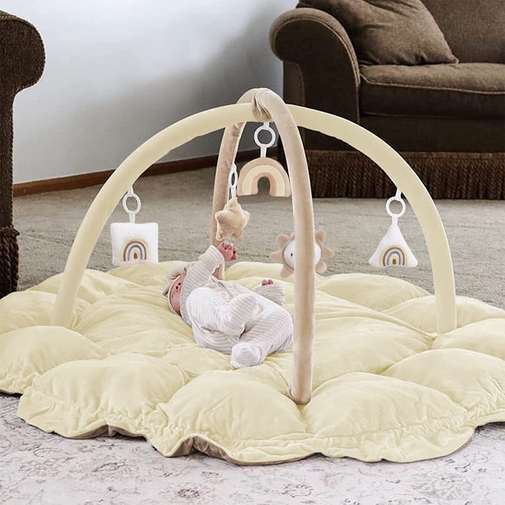 5-in-1 Baby Play Gym & Mat with Toys - for Tummy Time & Toddler Play
