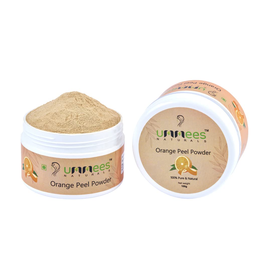 Ummees Naturals Orange Peel Powder (100g) - Organic Facial Scrub for Glowing Skin | Exfoliating & Brightening | DIY Face Mask & Skincare Routine