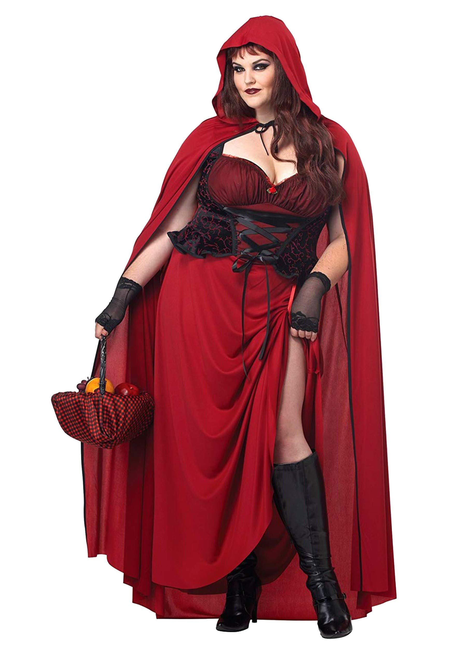 Plus Size Dark Red Riding Hood Costume for Women - Elegant Halloween & Cosplay Outfit - Perfect for Parties, Themed Events & Fairy Tale Dress-Up
