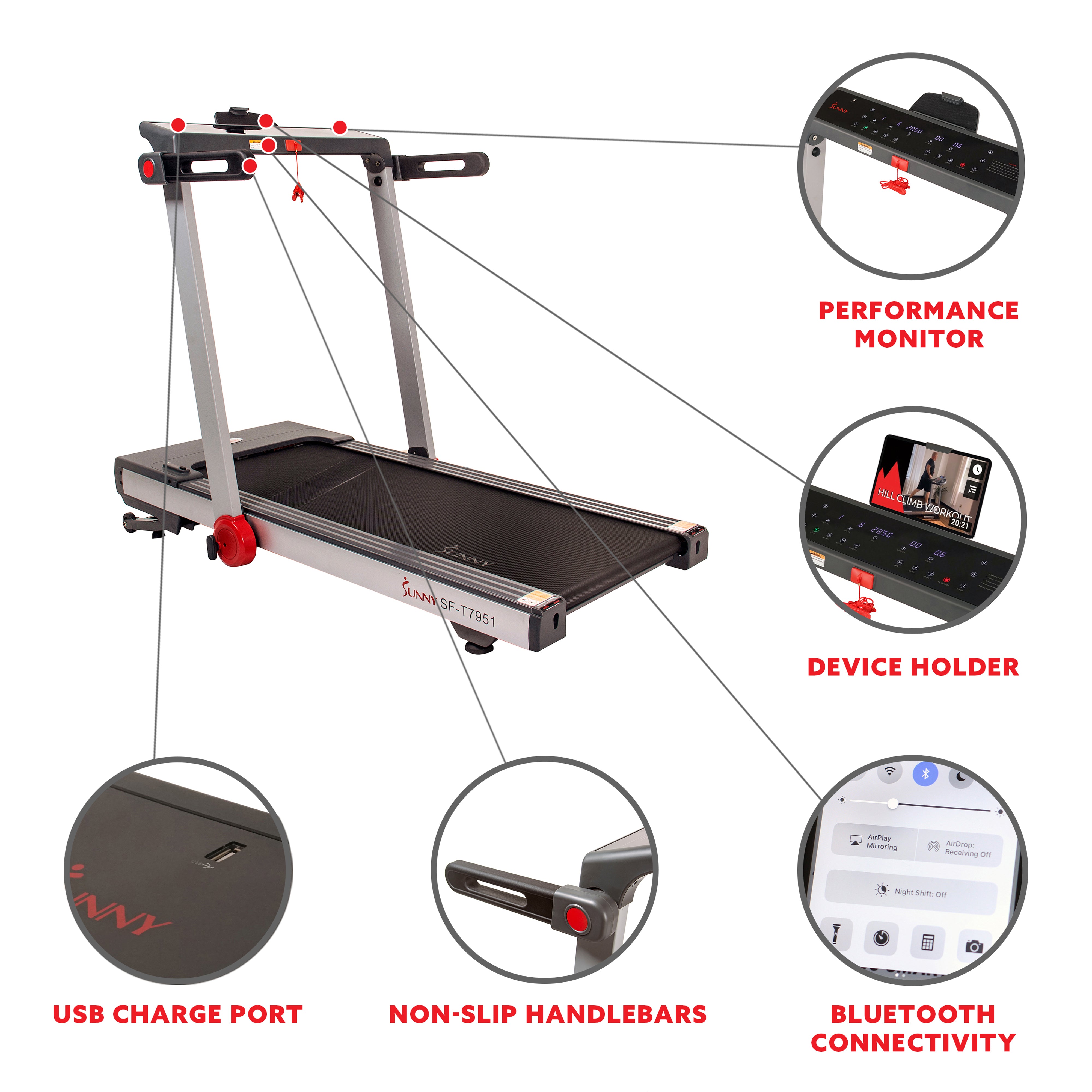 Auto Incline Treadmill - Motorized Folding Treadmill for Home Gym with 12% Incline, 300 lb Capacity - Perfect for Cardio, Running & Weight Loss Workouts