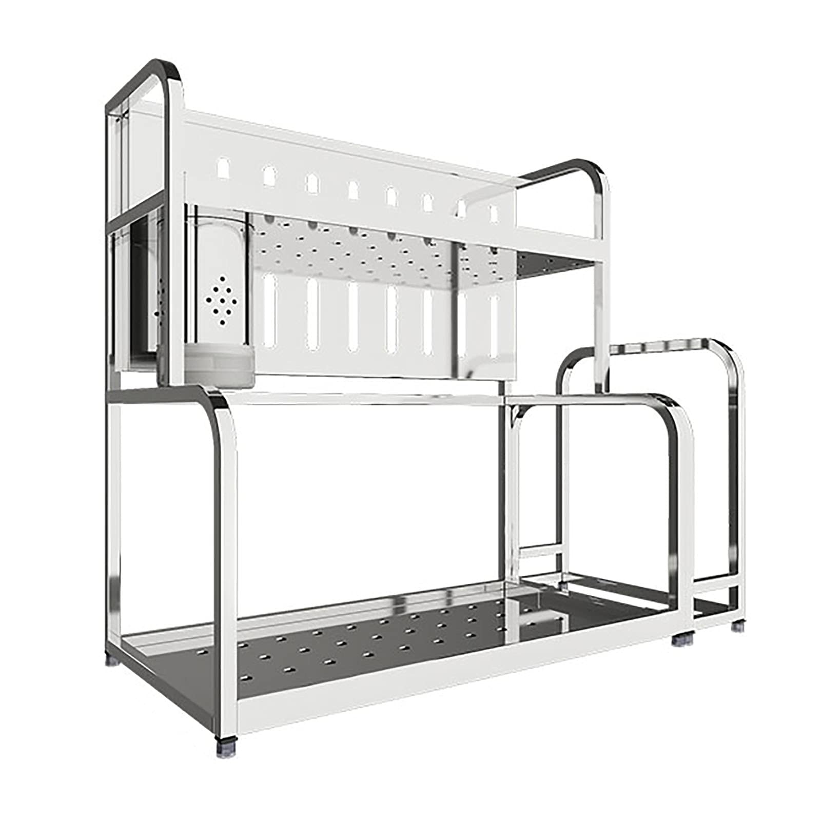 Premium 304 Stainless Steel Kitchen Spice Rack Organizer - Oil, Salt, Sauce & Vinegar Storage Shelf for Countertop (Silver, 41x22x35cm) - Perfect for Pantry, Restaurant & Home Kitchen Organization