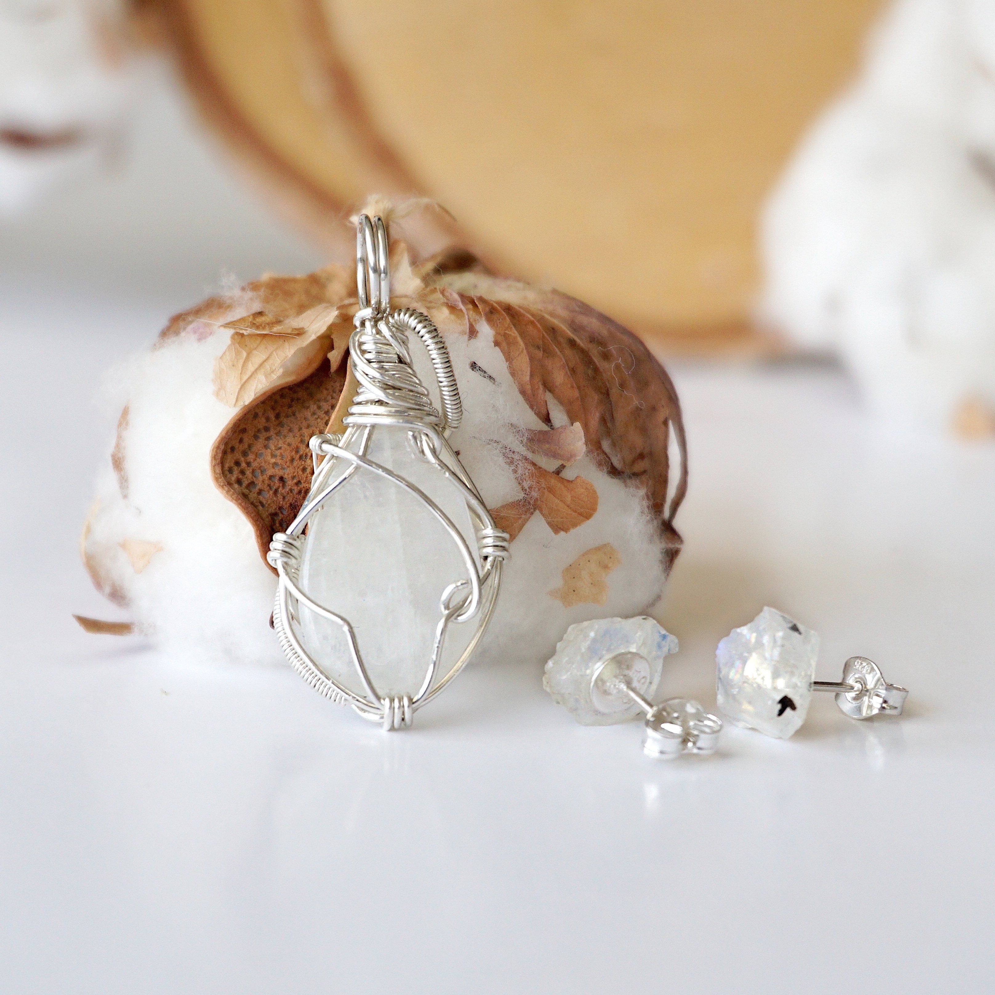 Rainbow Moonstone Jewelry Set in Sterling Silver – Perfect for Birthdays, Anniversaries & Special Occasions