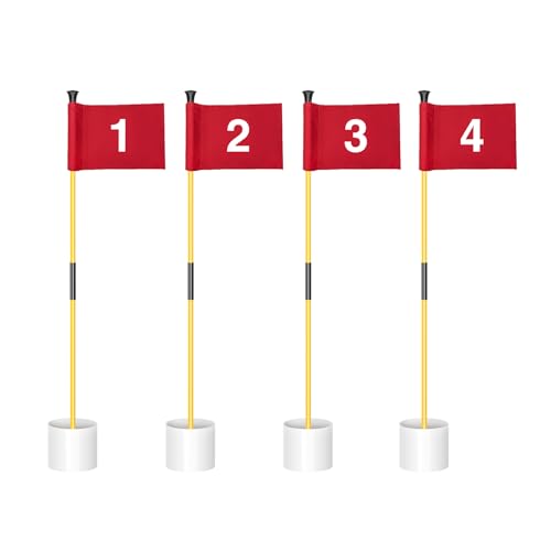 4 Pack-Yellow Pole w/ Red Flags #1,2,3,4