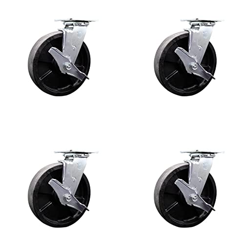 4 Swivel - Brakes & Bolt on Swivel Locks - Black
