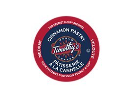 Timothy's World Coffee Cinnamon Pastry K-Cup Pods (96 Count) - Compatible with All Keurig Brewers - Perfect for Breakfast, Office & Home Coffee Breaks