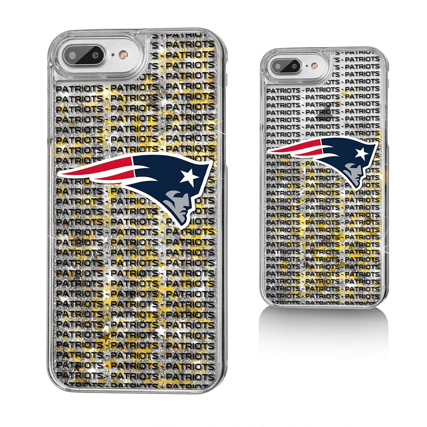 New England Patriots Glitter iPhone Case - Custom Text Backdrop Design | Perfect for Patriots Fans & Game Day Accessories