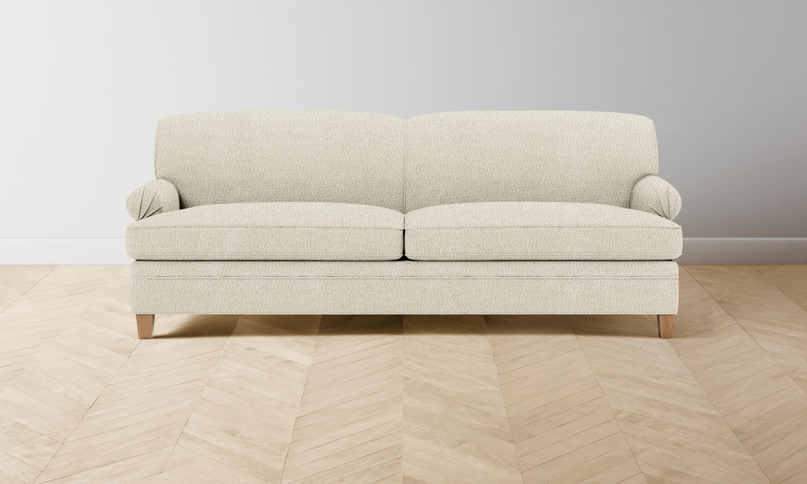 Carmine Sofa - Italian Bouclé White Fabric Modern Living Room Couch for Small Spaces & Apartments | Perfect for Cozy Home Decor & Relaxing Evenings