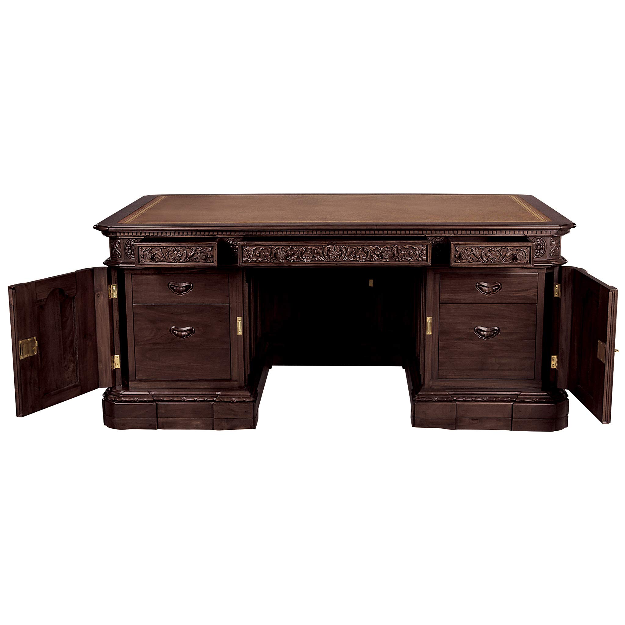 Design Toscano Oval Office Presidents' H.M.S. Resolute Desk Replica - Executive Wooden Writing Desk for Home & Office Decor - Perfect for Study Rooms, Libraries & Political Memorabilia Collections