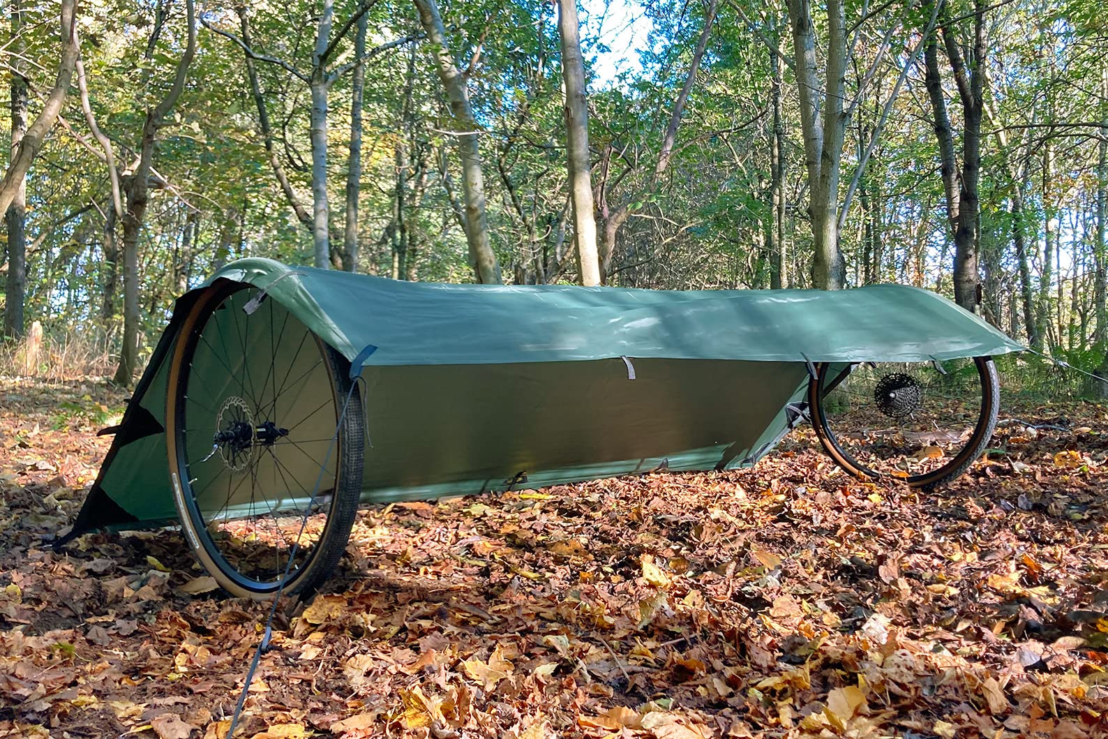 DD Tarp S - 100% Waterproof Lightweight Camping Tarp (9ft x 5ft, Olive Green) - Compact Rain Shelter for Backpacking, Hiking, Bikepacking & Outdoor Adventures - Perfect for Day Trips, Emergency Shelter & Hammock Protection