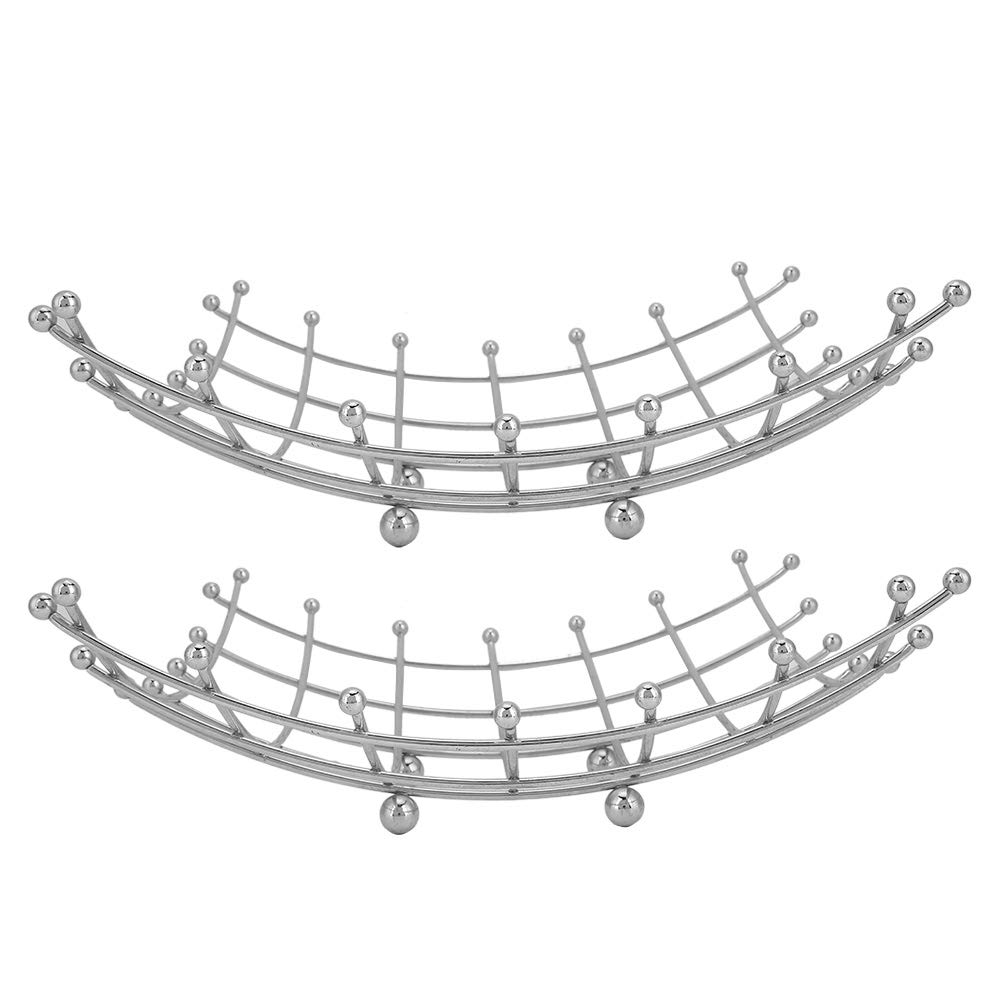 2-Pack Stainless Steel Fruit Bowl Set - Shallow Hollow Carved Design for Fruits, Vegetables, Eggs & Snacks | Perfect for Kitchen Counter, Dining Table & Party Serving