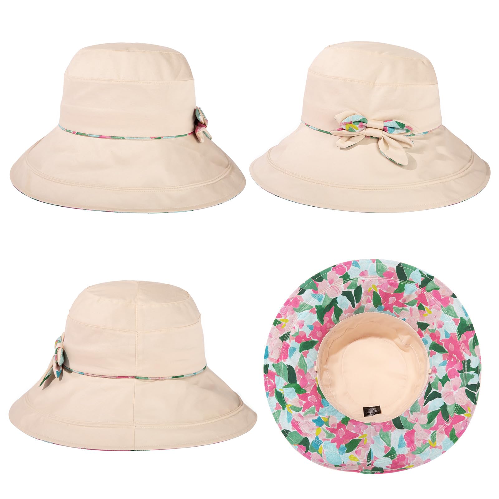 UPF 50+ Women's Sun Hat with Wide Brim & Neck Flap - Breathable Cotton Summer Hat for Gardening, Safari, Beach & Outdoor Activities - Adjustable & Packable Travel Hat for Women