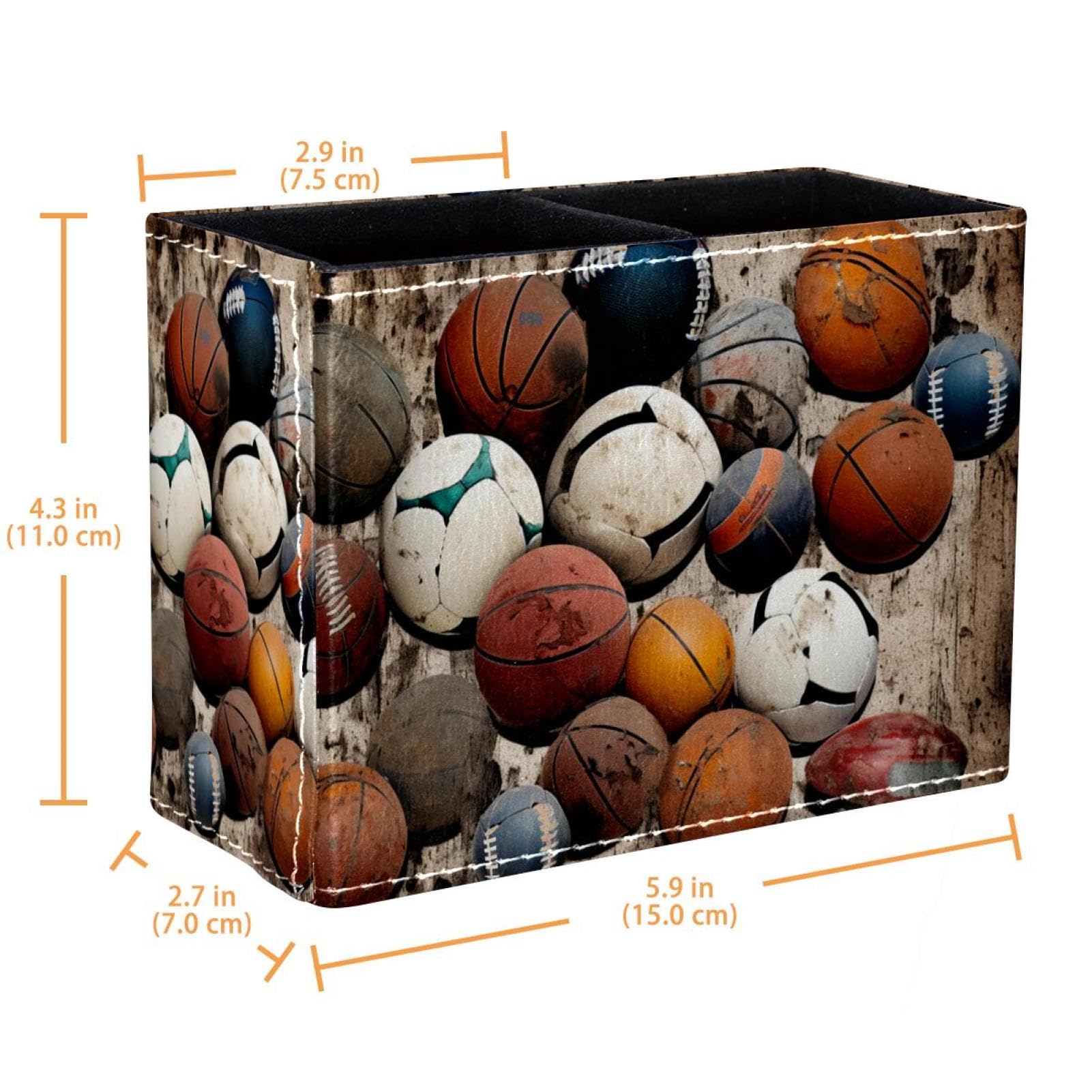 Basketball Themed Pen Holder for Desk - Stylish Pen Organizer with Sports Design for Baseball, Football Fans - Perfect Desk Accessories for Office, School, and Home Workspace