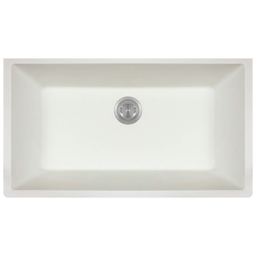 Durable White Acrylic Single Bowl Rectangle Kitchen Sink - Scratch-Resistant Design for Modern Homes | Perfect for Small Kitchens, Apartments & RV Use