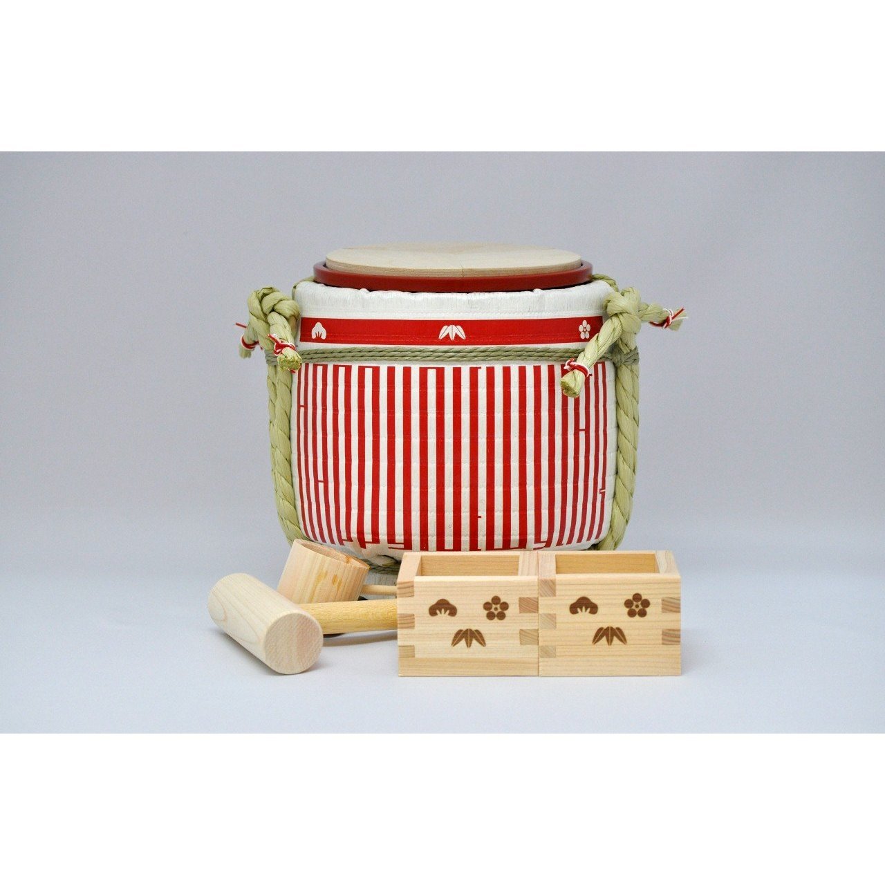 Premium Mini Kagami Biraki Sake Set - Traditional Japanese Ceremonial Sake Cups & Decanter for New Year Celebrations, Weddings & Special Occasions
