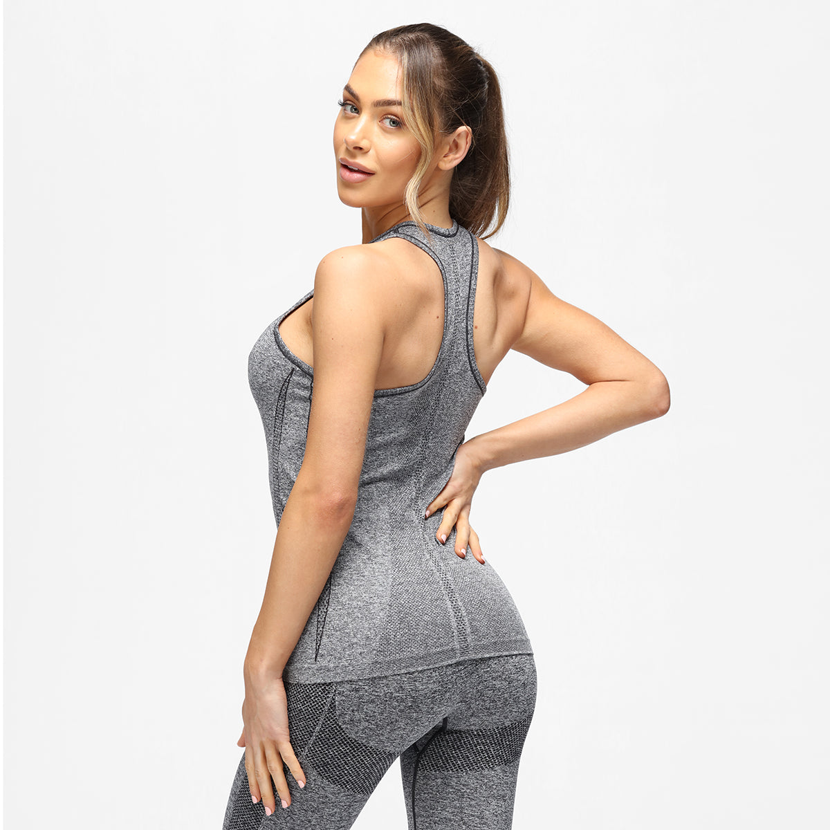 Men's Charcoal Seamless Vest - Lightweight Comfort Fit for Gym, Workout & Casual Wear