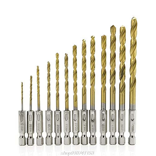 13-Piece Cobalt Hex Shank Quick Change Drill Bit Set - High Speed Steel Multi-Purpose Drill Bits for Metal, Wood, Plastic - Perfect for DIY Projects, Home Repairs & Professional Use