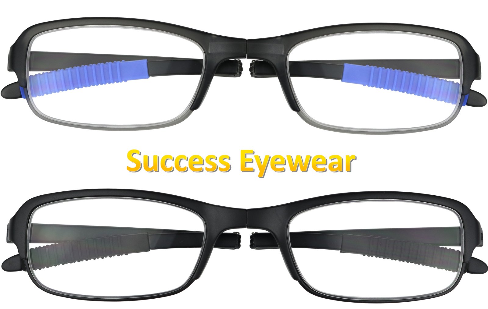 Success Eyewear Reading Glasses 2-Pack | Fashionable Folding Readers with Protective Cases | Unisex Reading Glasses for Men & Women | Perfect for Travel, Office & Daily Use