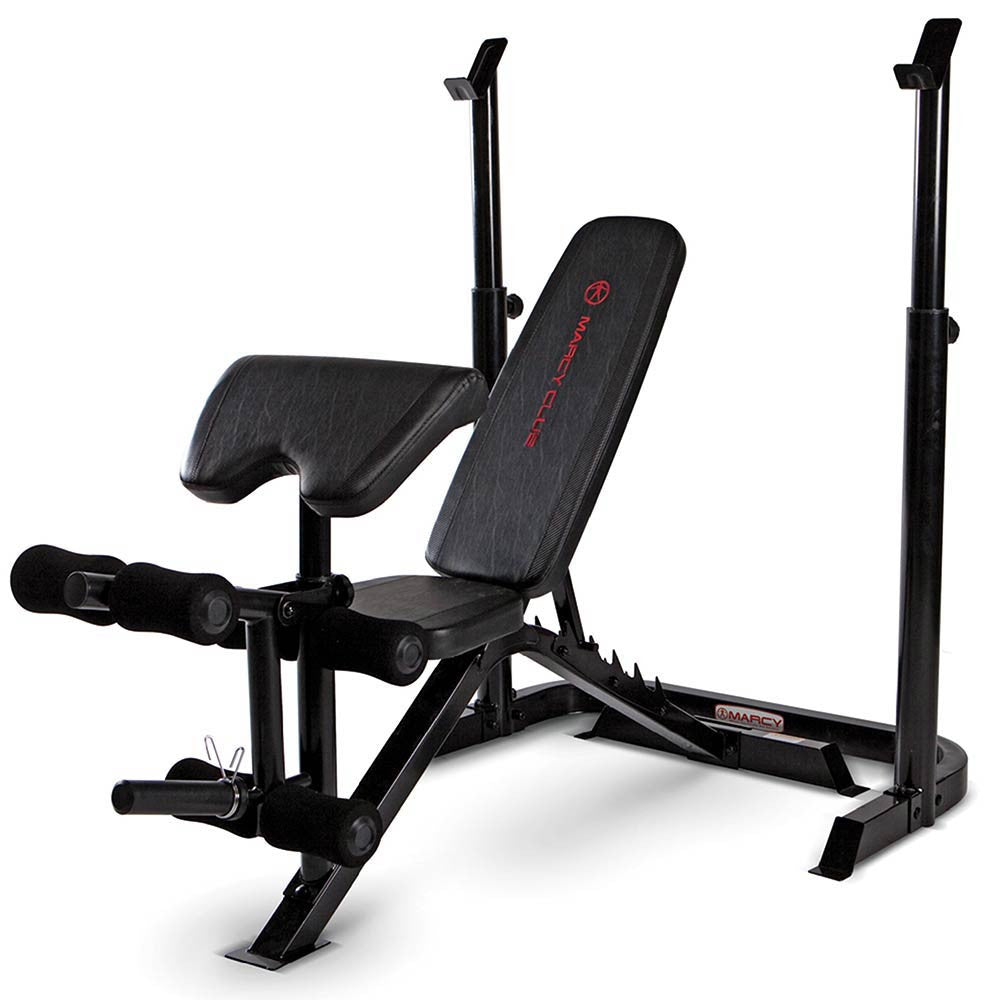 Marcy Club Deluxe Mid Size Weight Bench MKB-869 - Home Gym Equipment for Strength Training & Workouts - Perfect for Small Spaces & Home Fitness
