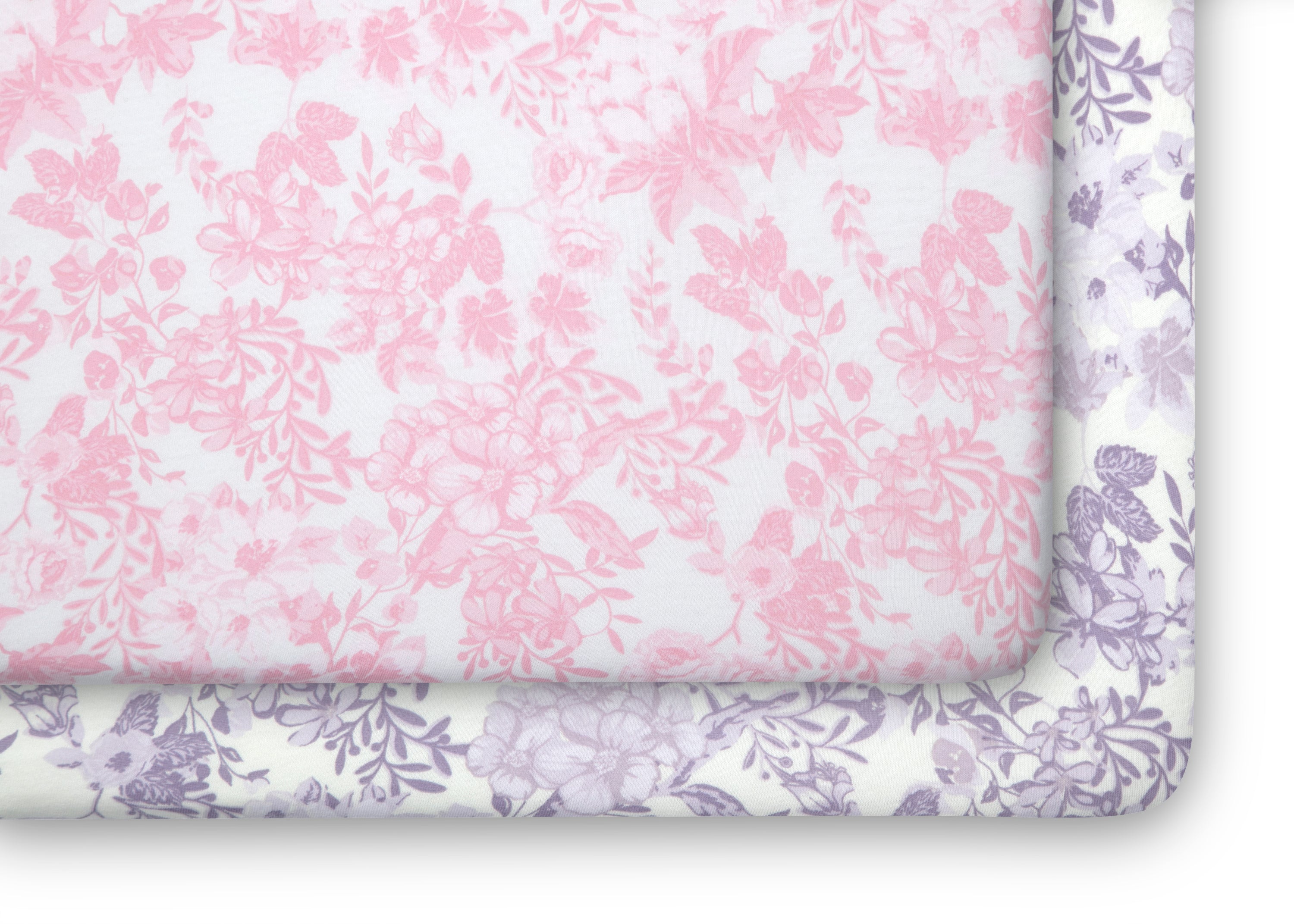 Pastel Floral Fitted Crib Sheets 2 Pack - Soft Baby Crib Bedding Set for Nursery, Girls & Boys Room Decor - Perfect for Newborns, Toddlers & Daycare Use