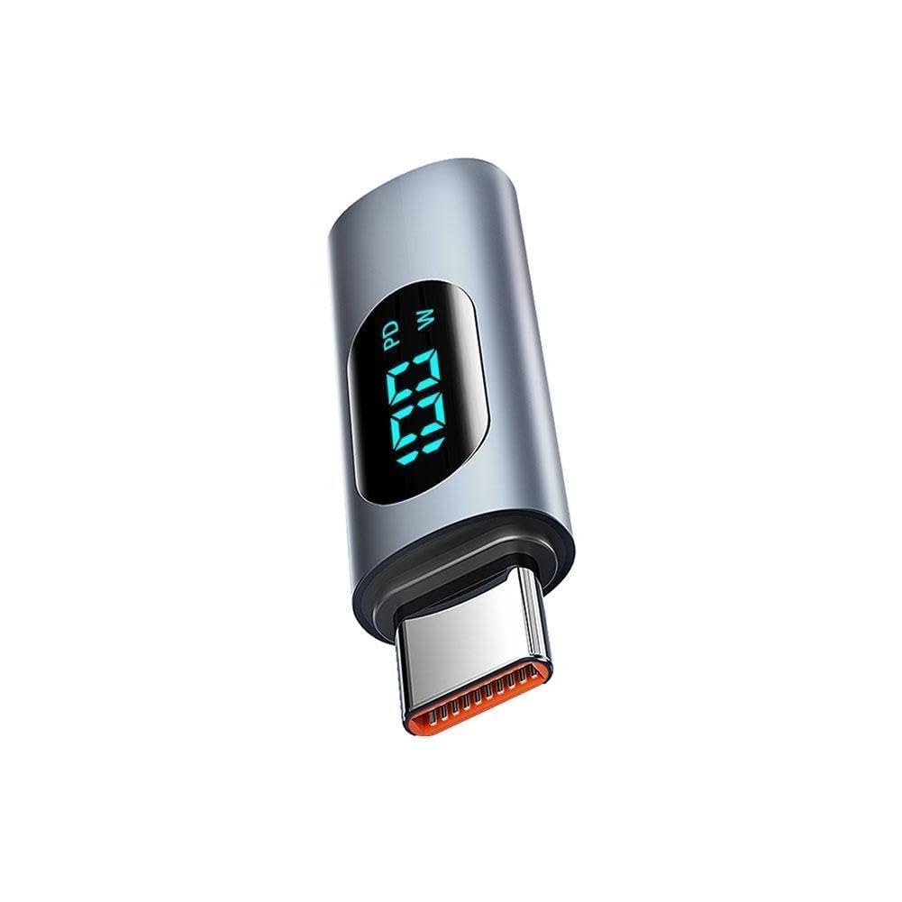 100W PD Fast Charging USB C to USB Adapter with Digital Display - OTG Converter for MacBook, iPhone 15, iPad Pro - Perfect for Travel, Office & Home Charging