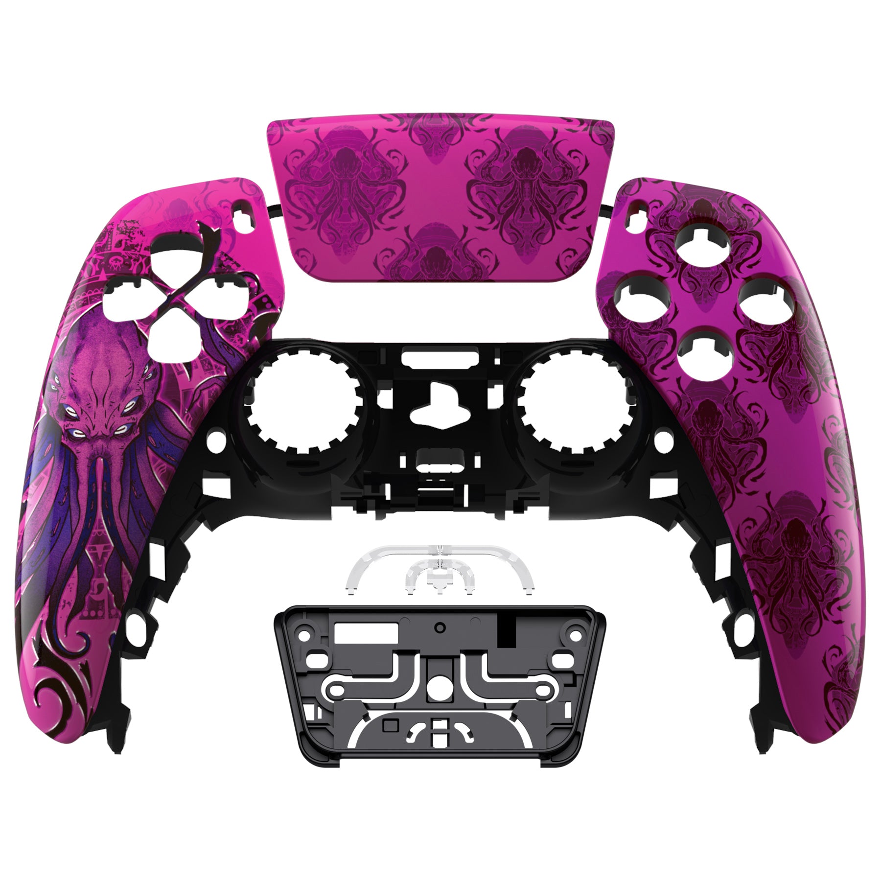 eXtremeRate Darkness Octopus Touchpad Front Housing Shell for PS5 Controller BDM-010/020/030/040/050 - DIY Replacement Shell & Custom Touch Pad Cover (ZPFT1015G3) - Perfect for Gaming Enthusiasts & Controller Customization