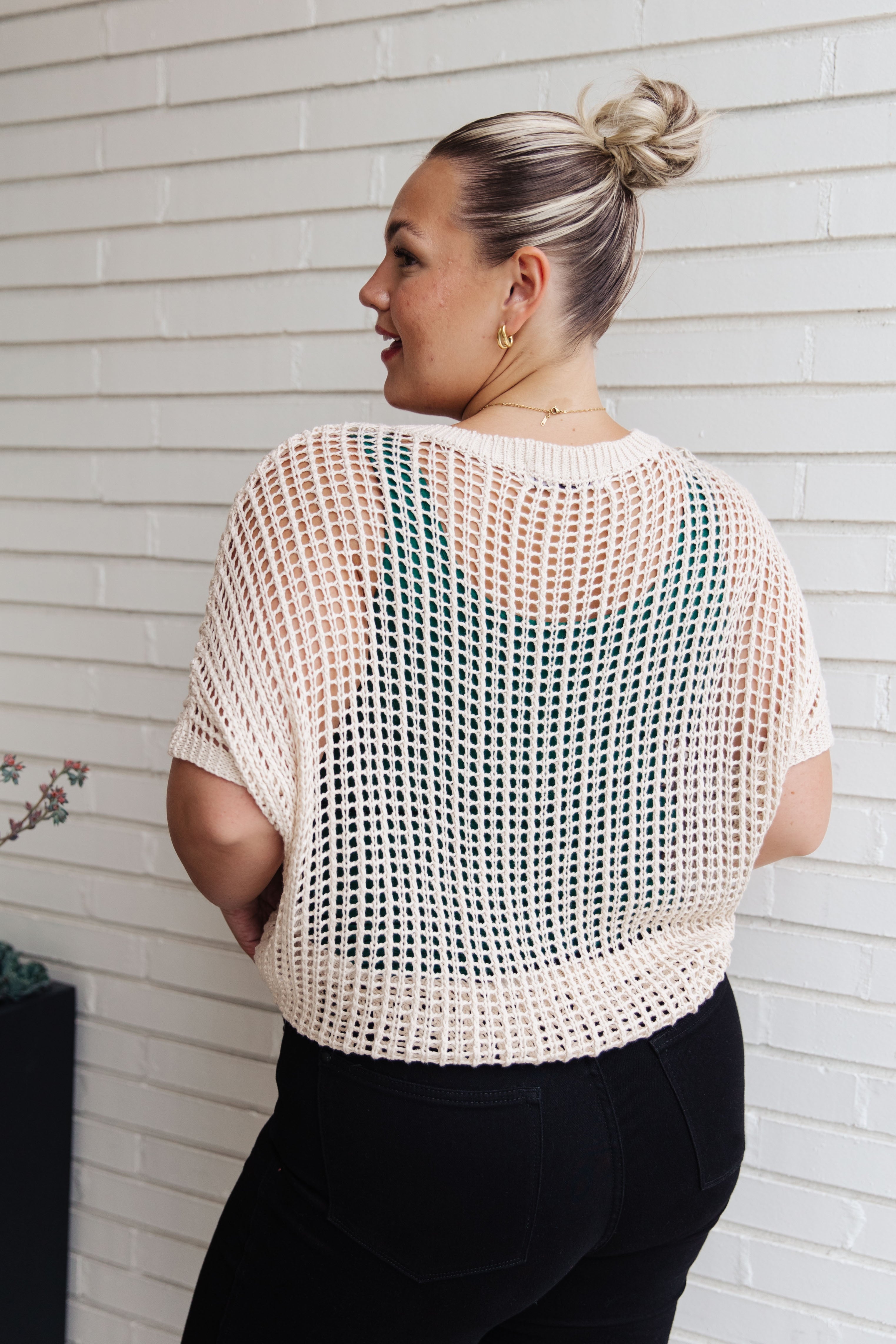 Coastal Dreams Cream Fishnet Top - Stylish Boho Beachwear for Summer Outfits & Music Festivals