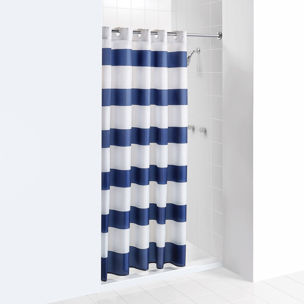 Premium Navy Blue Shower Curtain - Waterproof Polyester Fabric Bathroom Decor for Modern Homes - Perfect for Bathrooms, Dorms, and Apartments