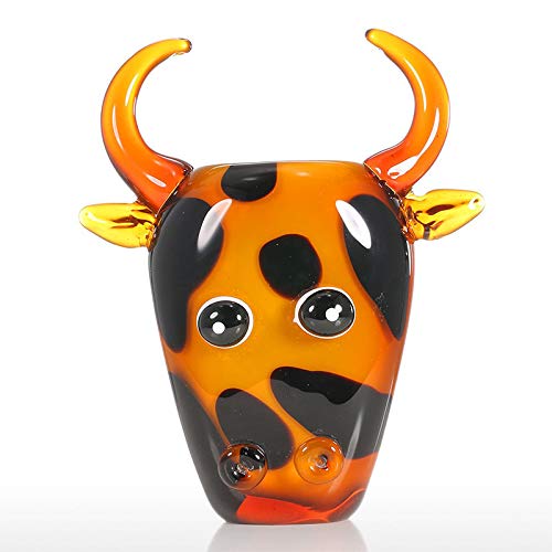 Creative Cow Pen Barrel Sculpture - Glass Home & Office Decor Gift