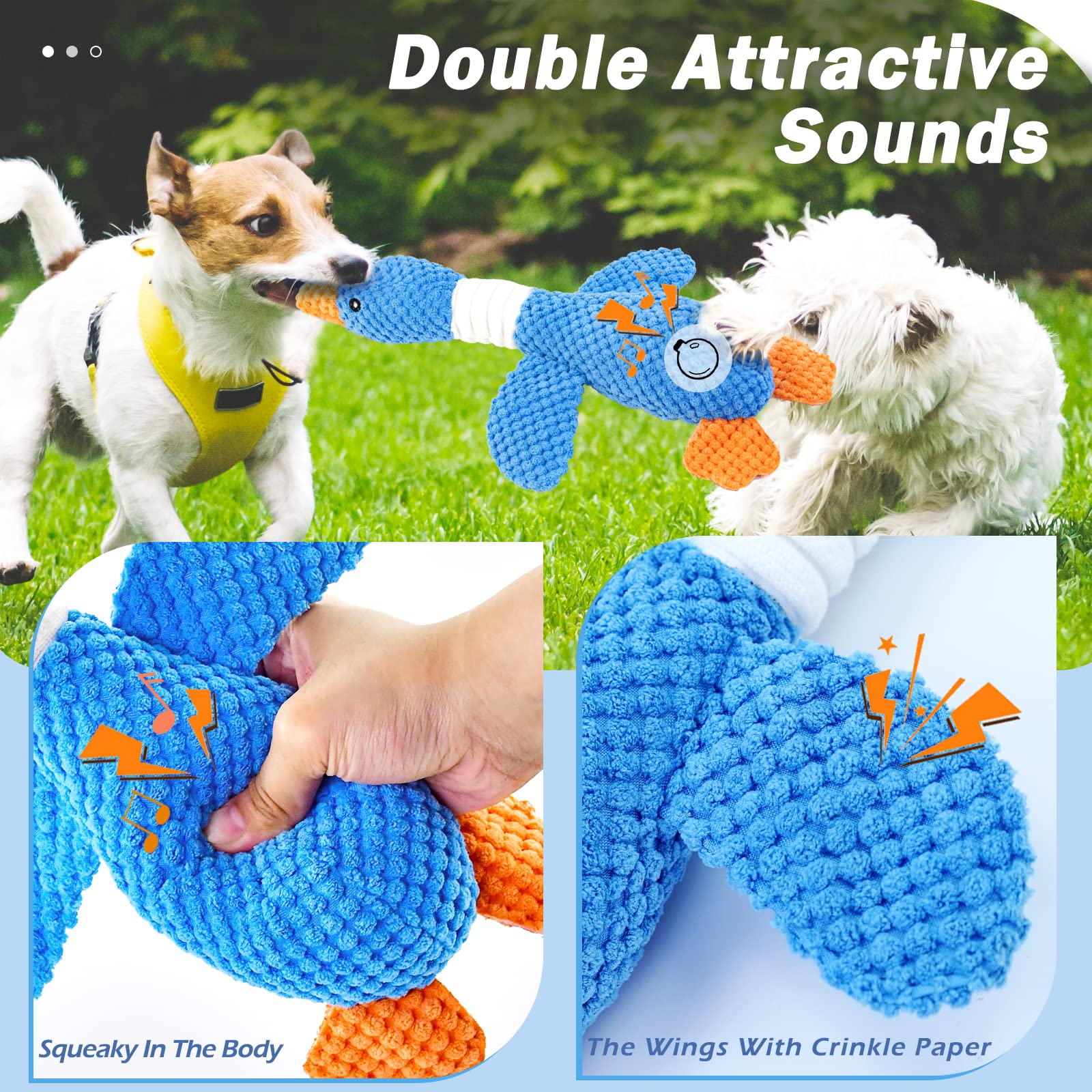 **Vitscan Upgraded Indestructible Dog Toys for Aggressive Chewers – Durable Squeaky Plush Chew Toys for Small, Medium & Large Breeds – Perfect for Teething Puppies & Playtime (Duck Design)**    *(Great for Indoor/Outdoor Play, Training Rewards & Anxiety Relief for Dogs)*