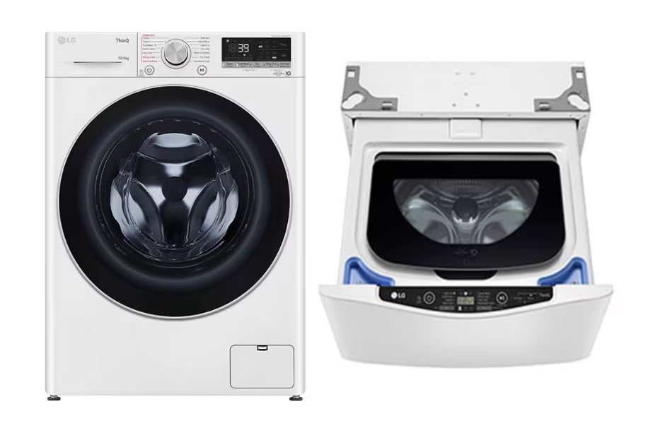 LG Front Load Washer Dryer Combo 10/6KG in White & LG Mini Portable Washer 2.5kg in Blue White - Perfect for Apartments, Small Spaces and RVs