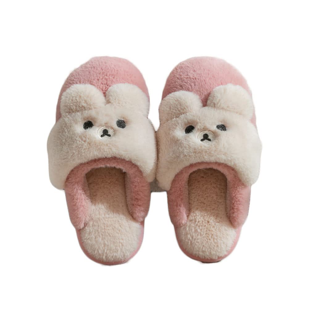 Women's Winter Slippers - Warm Fuzzy Bunny Animal House Shoes with Non-Slip PVC Soles for Indoor/Outdoor Use - Perfect Cozy Gift for Women & Men