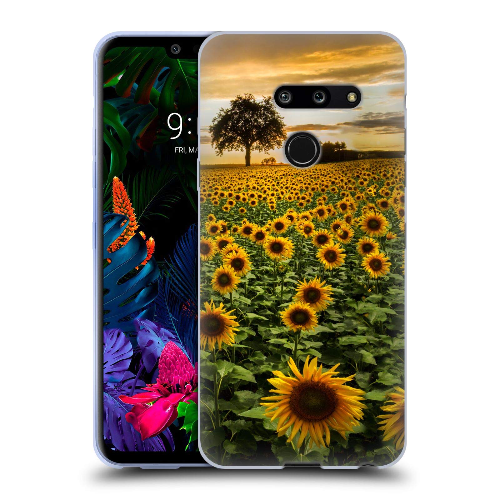 Head Case Designs LG G8 ThinQ Case - Officially Licensed Sunflower Field Floral Soft Gel Phone Cover for Everyday Protection & Style