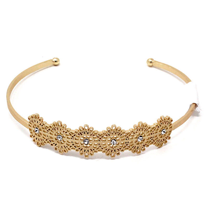 Vintage Brass Flower Cuff Bracelet - Elegant Boho Jewelry for Women, Perfect for Weddings, Parties & Everyday Wear