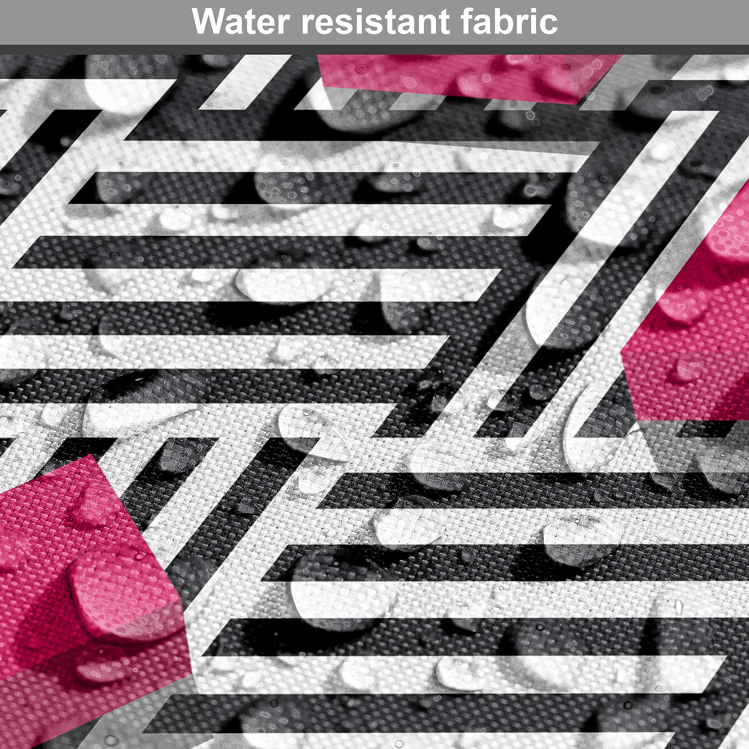 Ambesonne Abstract Geometric Minimalist Lines & Square Cubes Print Fabric by The Yard - 10 Yards Magenta Black & White - Upholstery, Curtains, Pillows, Teen Room Decor & Home Accents