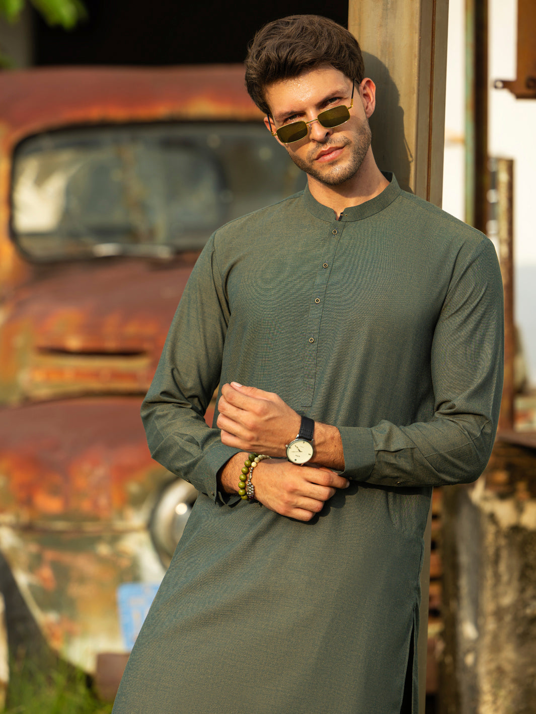 Stylish Blended Green Kurta Trouser Set for Women | Comfortable Cotton Mix Ethnic Wear | Perfect for Festivals, Weddings & Casual Outings