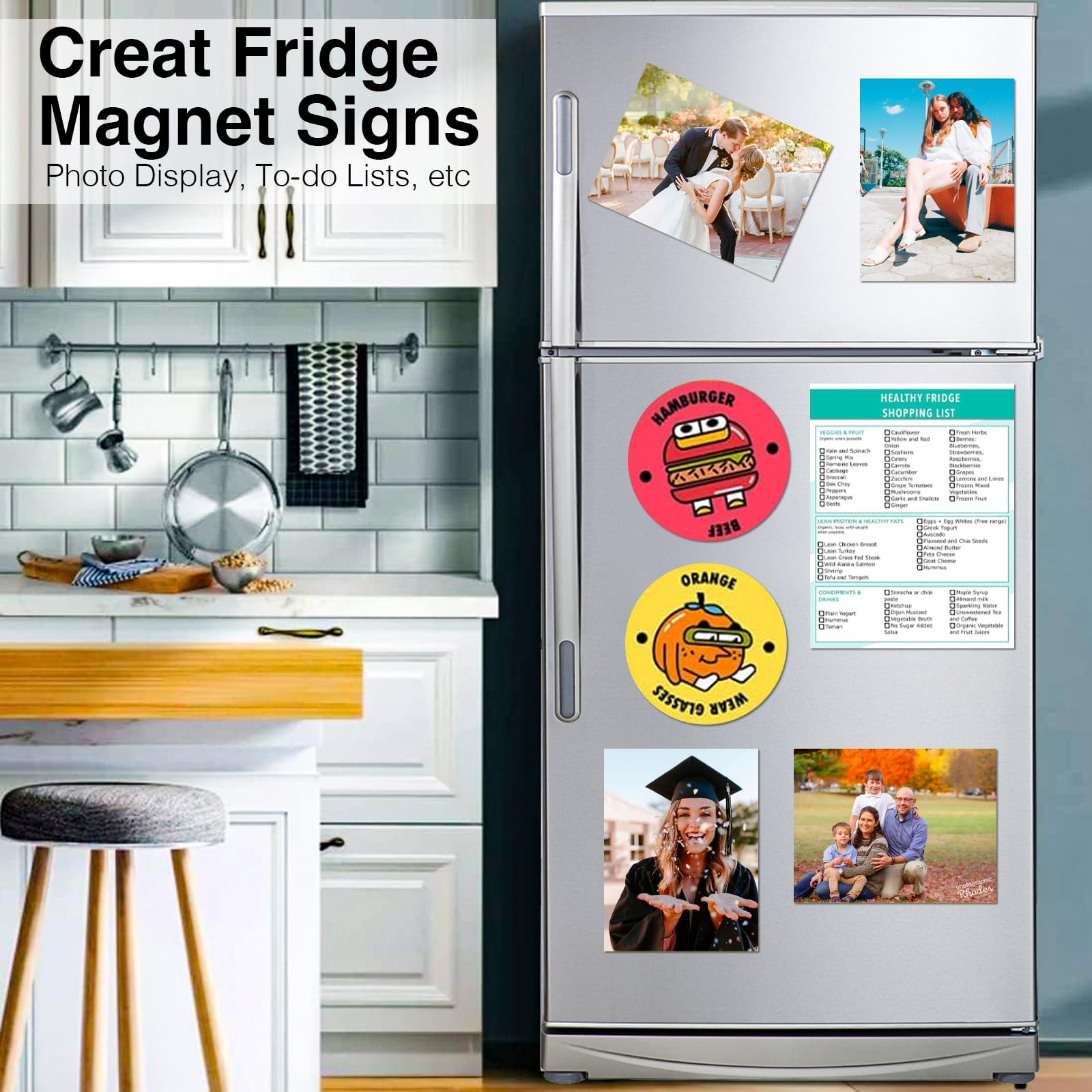 Inkjet Printable Magnetic Paper - 12 mil Thick Non-Adhesive Glossy Sheets for Office & DIY Projects (5 Sheets) | Perfect for Fridge Magnets, Photo Displays & Crafting