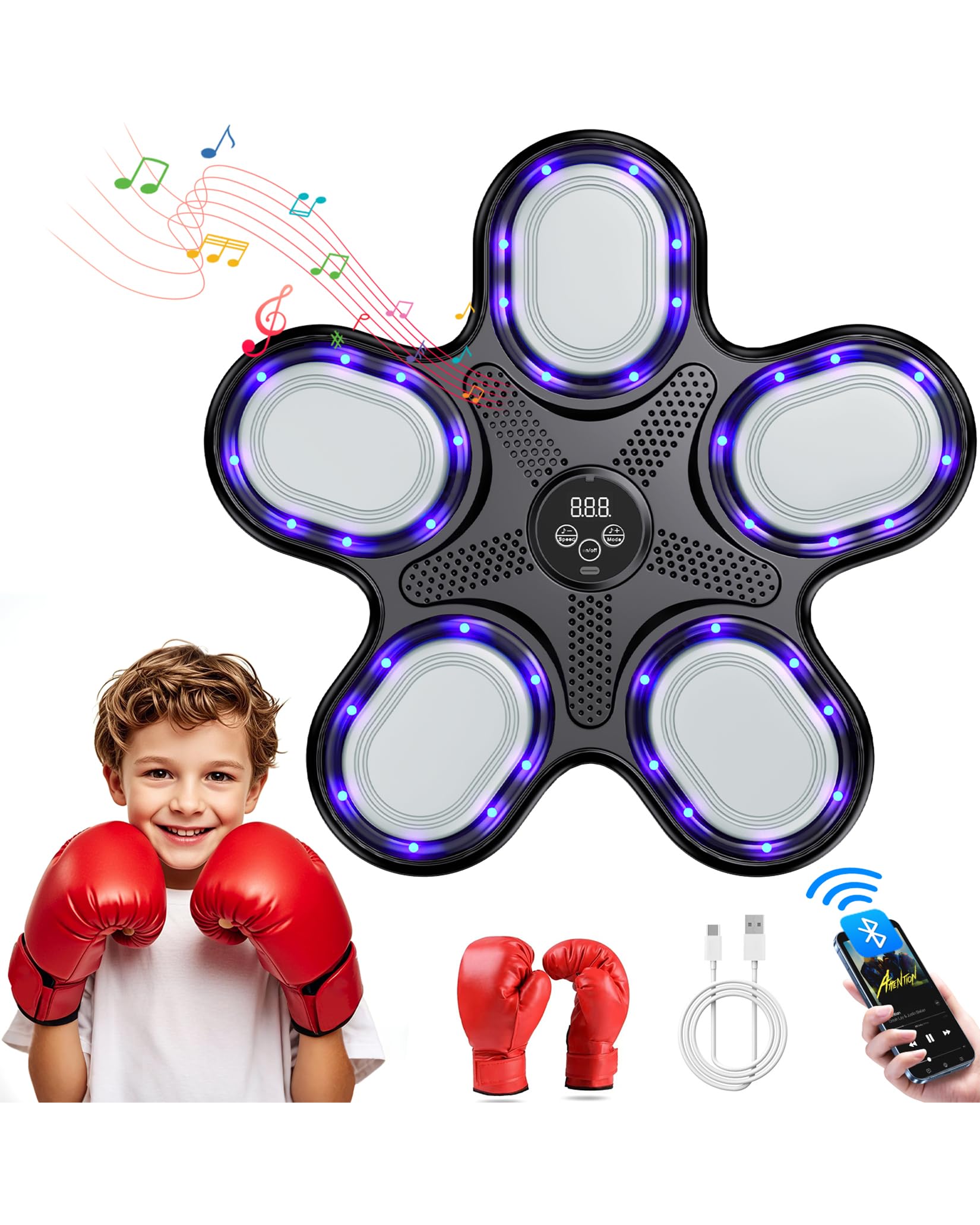 2025 New Bluetooth Music Boxing Machine for Kids & Adults - 14.6