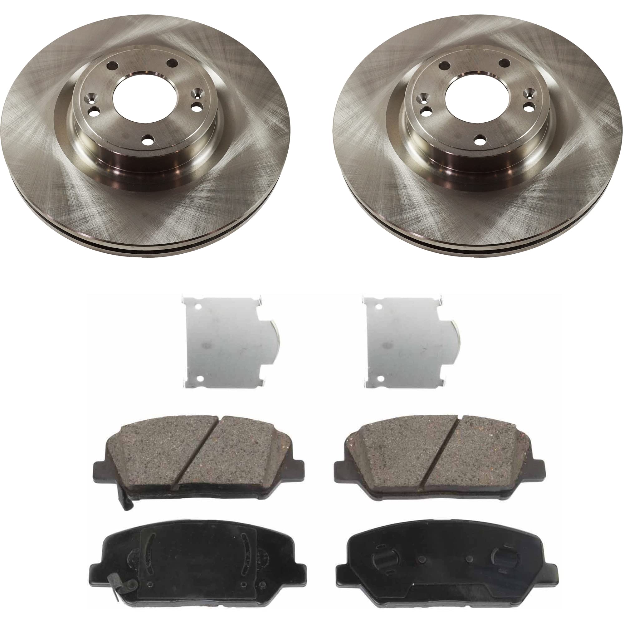 High-Performance Front Brake Disc and Pad Kit - 2-Wheel Set for 2010-2016 Hyundai Genesis Coupe | Ceramic Brake Pads | 5-Lug Cast Iron Rotors | Perfect for Daily Driving & Performance Upgrades
